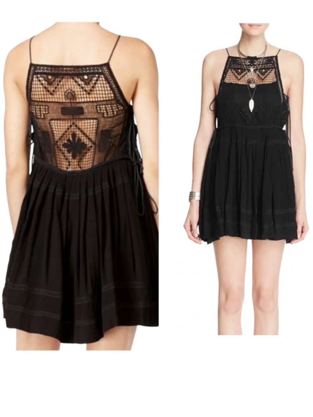 Free People Emily Crotchet Mini Dress - XS 🌟